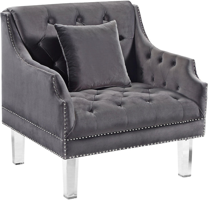 Roxy Grey Velvet Chair