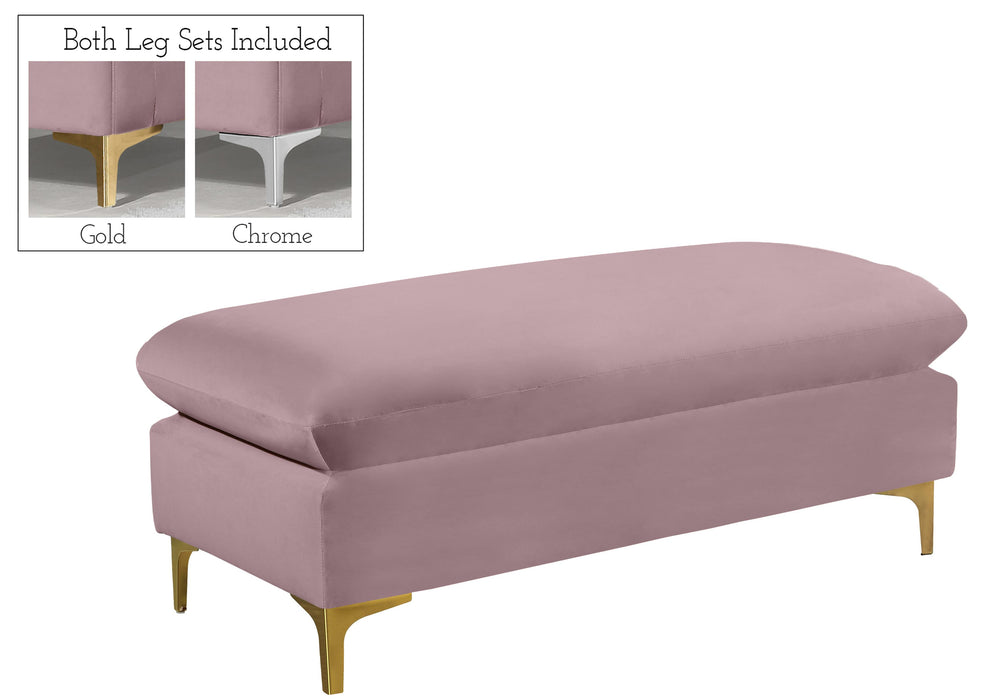 Naomi Pink Velvet Ottoman