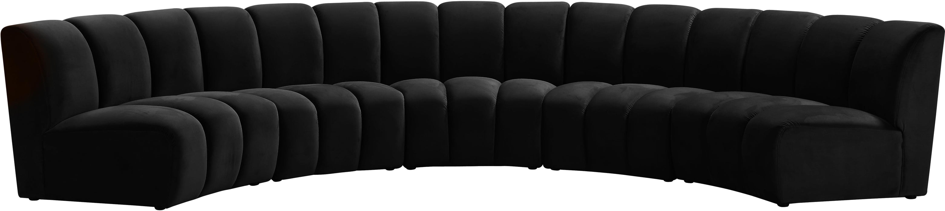 Infinity Black Velvet 5pc. Modular Sectional