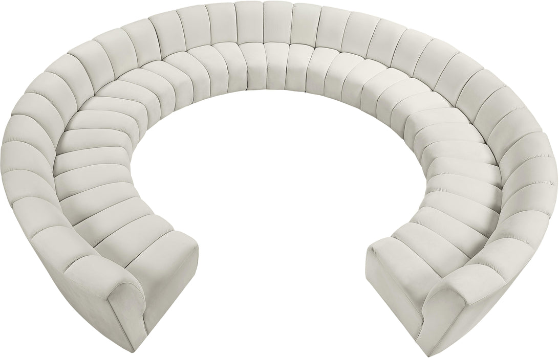 Infinity Cream Velvet 11pc. Modular Sectional
