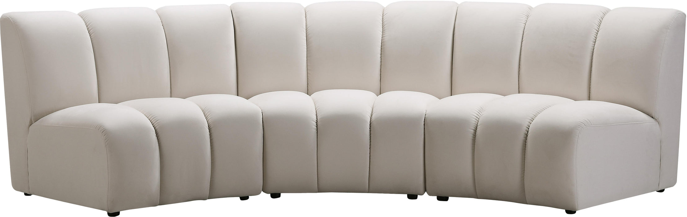 Infinity Cream Velvet 3pc. Modular Sectional