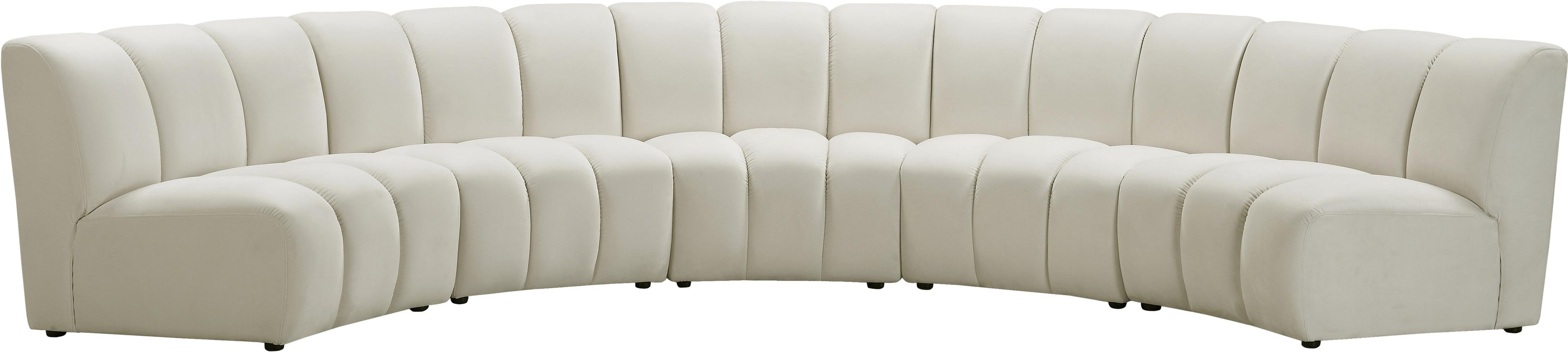 Infinity Cream Velvet 5pc. Modular Sectional