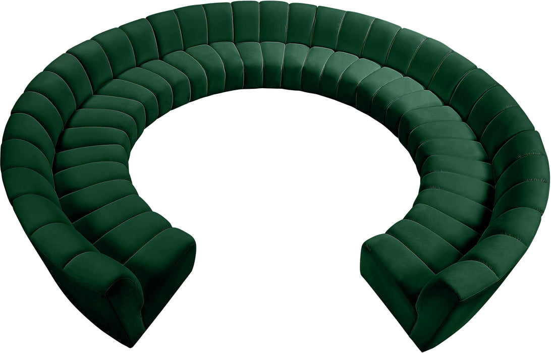 Infinity Green Velvet 11pc. Modular Sectional