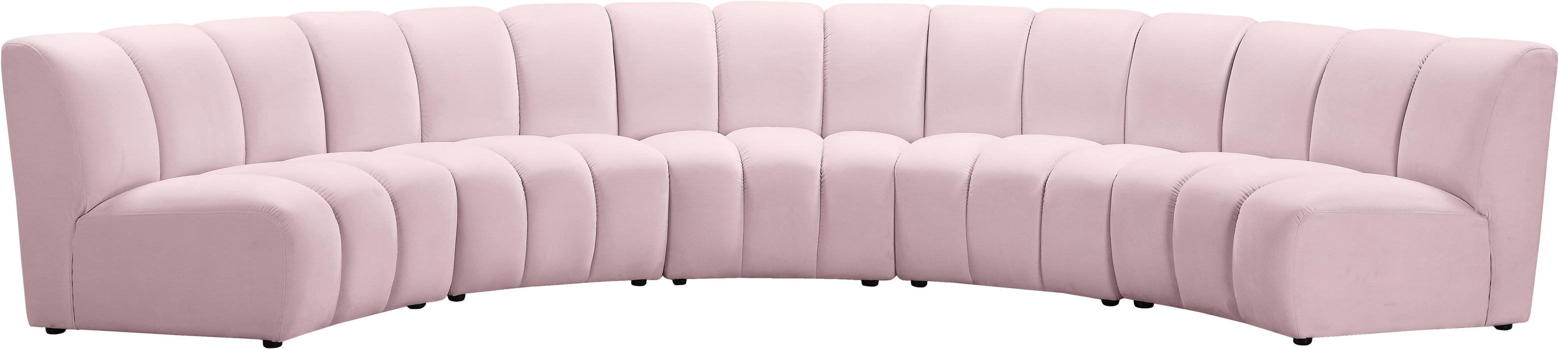 Infinity Pink Velvet 5pc. Modular Sectional