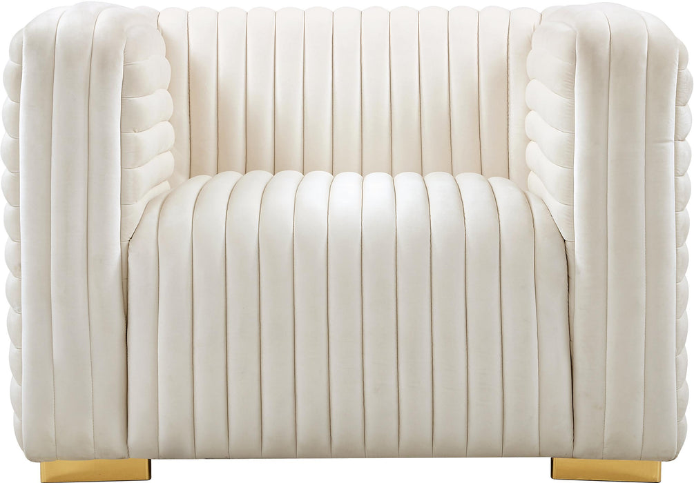 Ravish Cream Velvet Chair