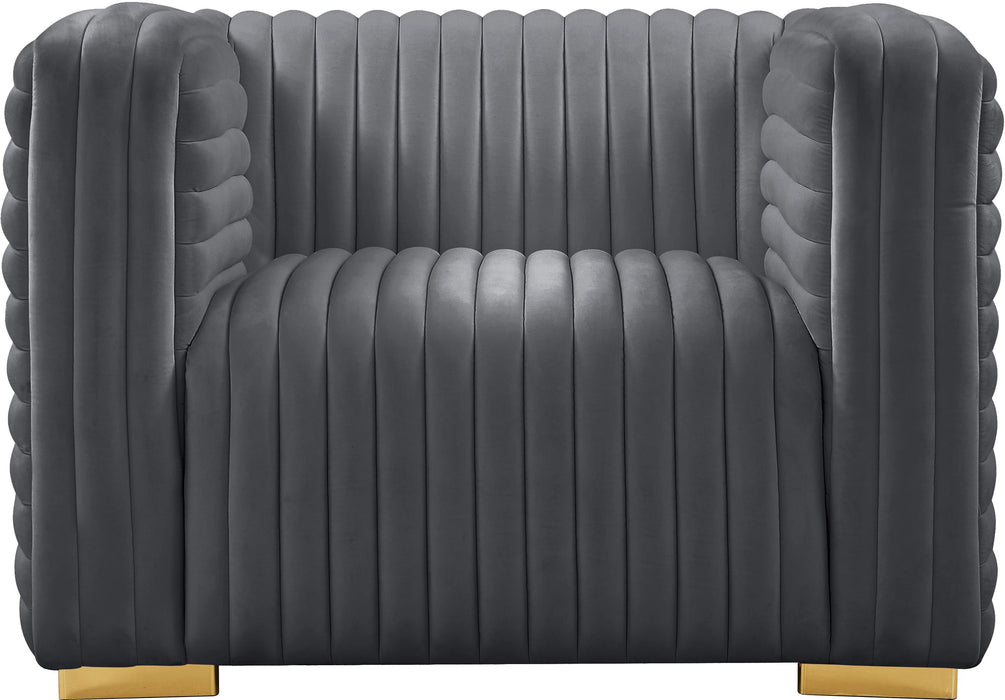 Ravish Grey Velvet Chair