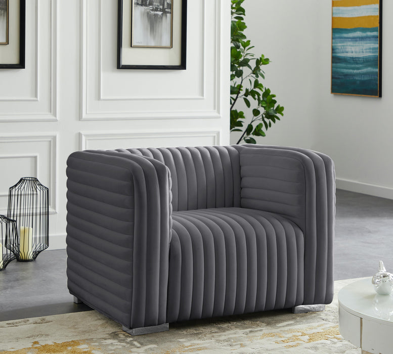 Ravish Grey Velvet Chair