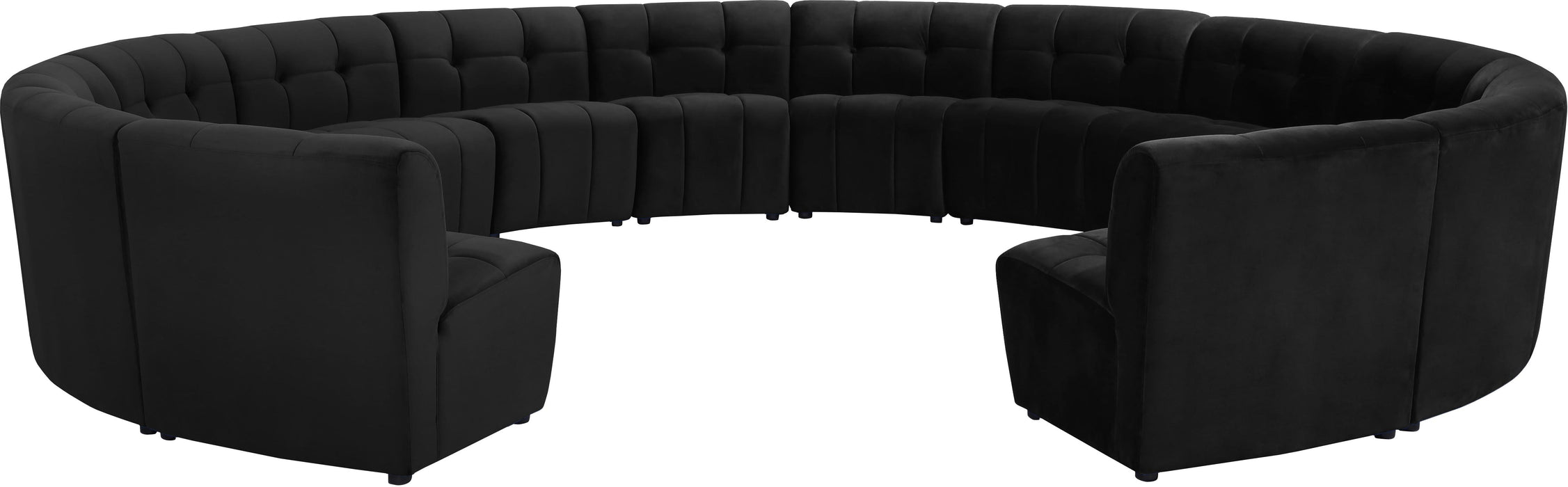 Limitless Black Velvet 14pc. Modular Sectional