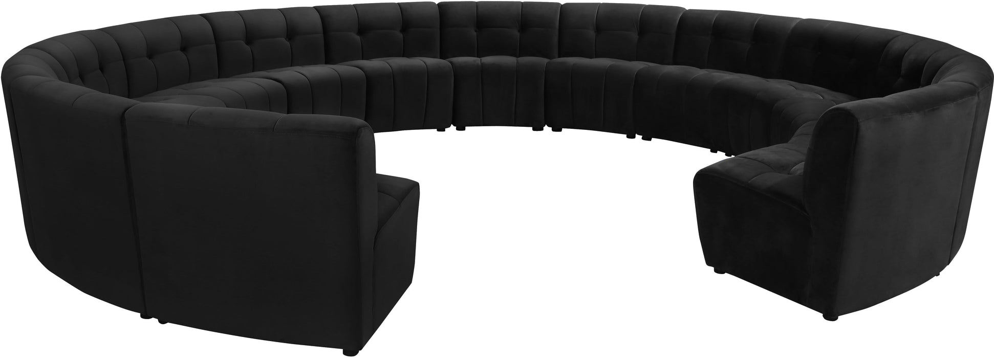 Limitless Black Velvet 14pc. Modular Sectional