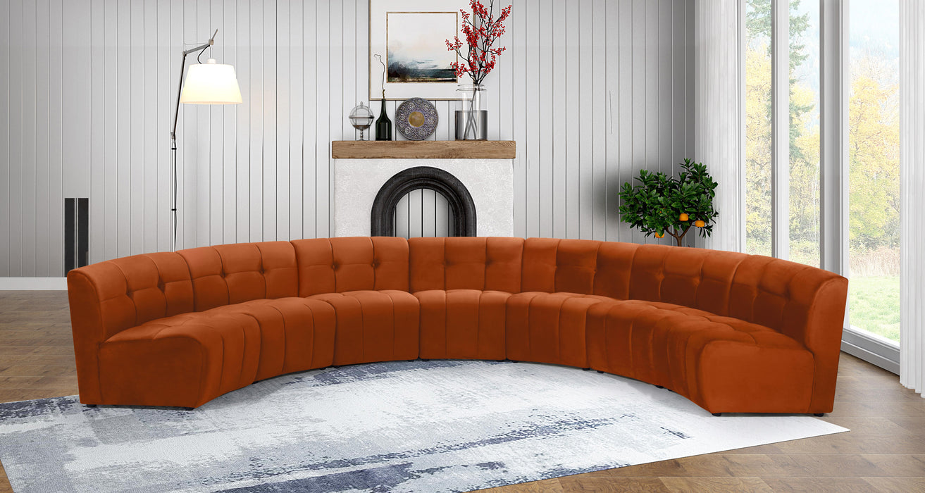 Limitless Cognac Velvet 7pc. Modular Sectional