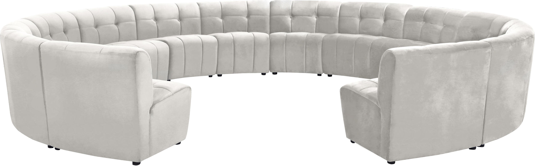 Limitless Cream Velvet 14pc. Modular Sectional