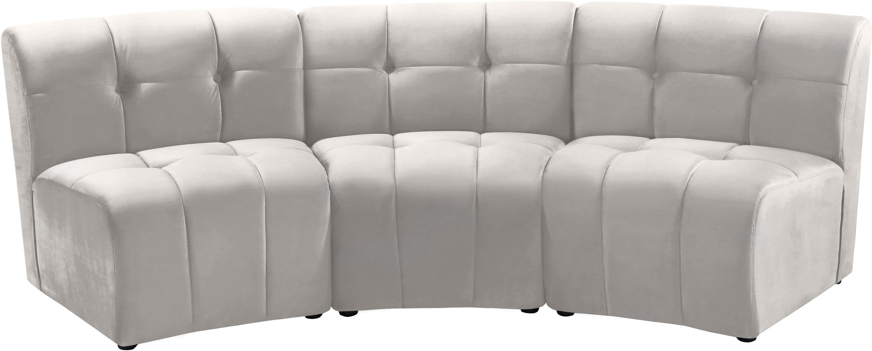 Limitless Cream Velvet 3pc. Modular Sectional