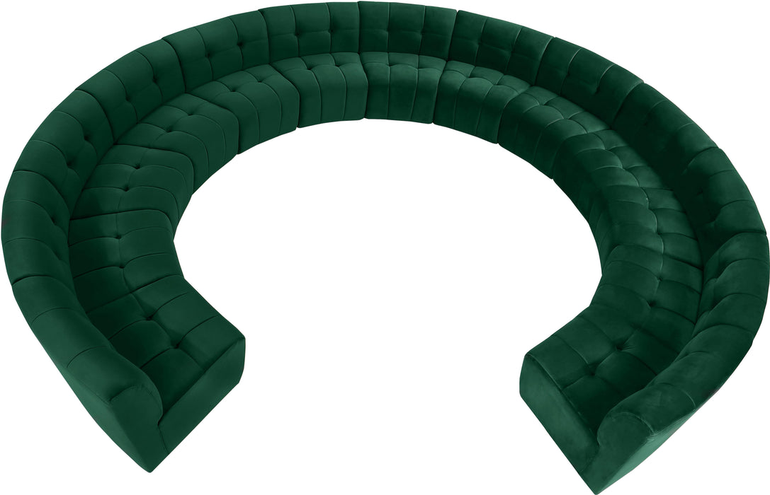 Limitless Green Velvet 13pc. Modular Sectional