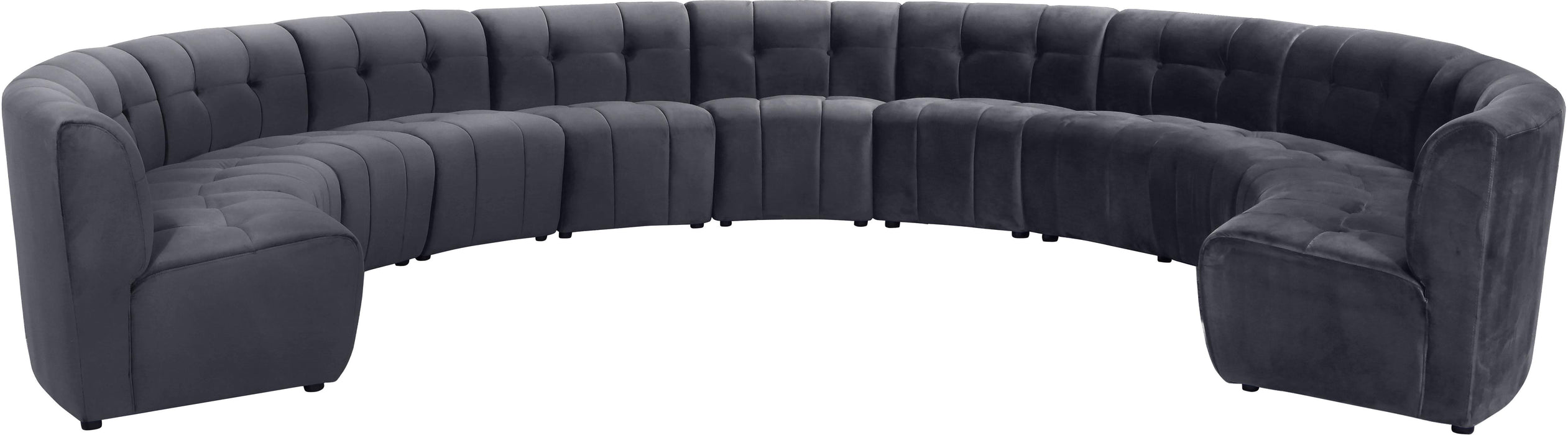 Limitless Grey Velvet 11pc. Modular Sectional