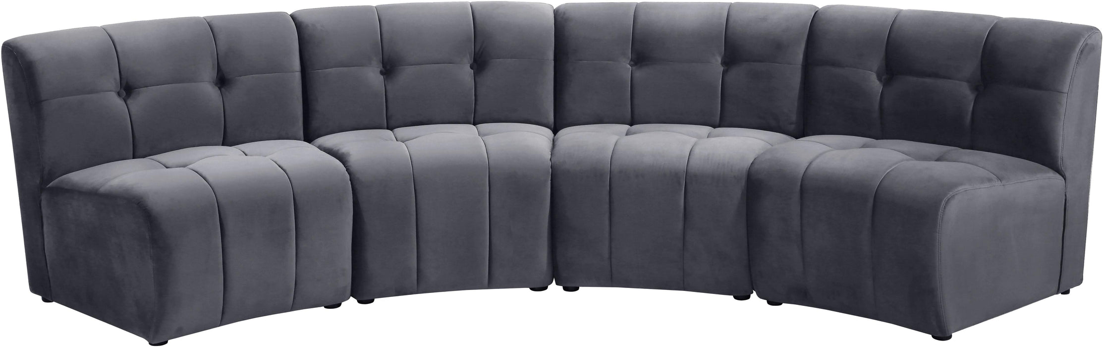 Limitless Grey Velvet 4pc. Modular Sectional