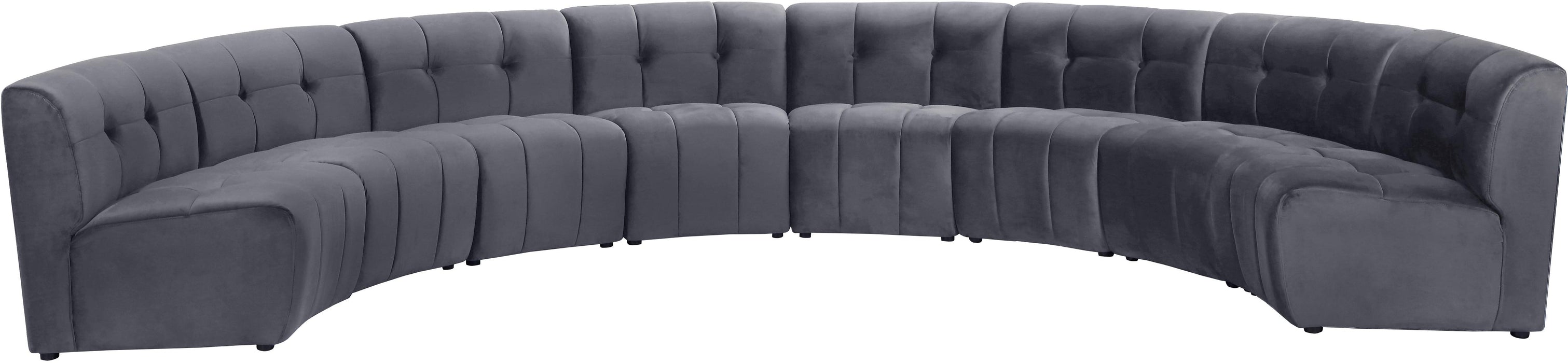 Limitless Grey Velvet 8pc. Modular Sectional