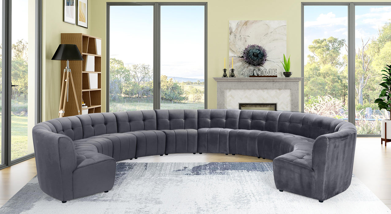 Limitless Grey Velvet 12pc. Modular Sectional