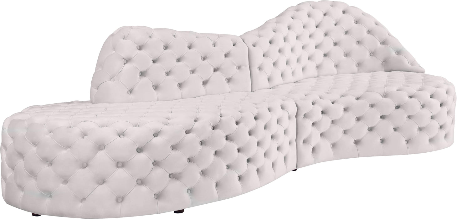 Royal Cream Velvet 2pc. Sectional