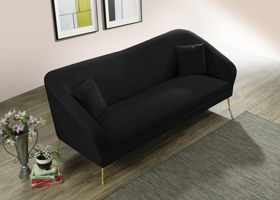 Hermosa Black Velvet Sofa