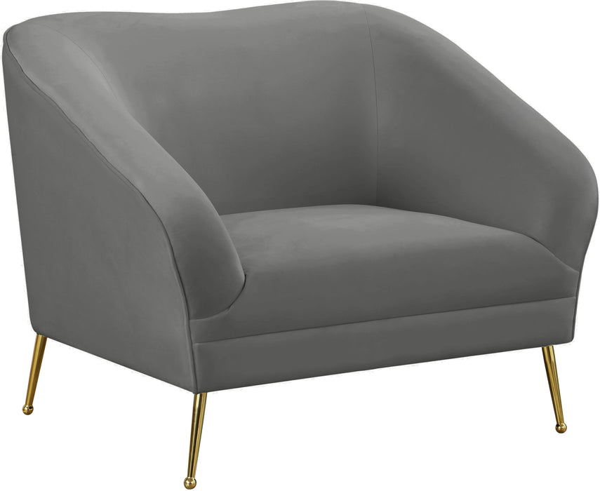 Hermosa Grey Velvet Chair