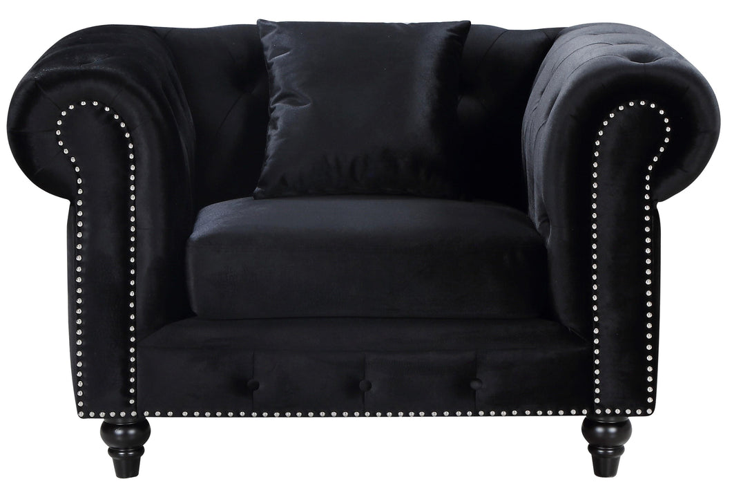Chesterfield Black Velvet Chair