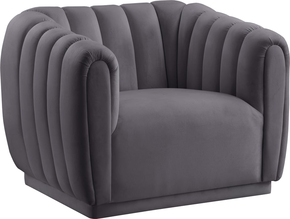 Dixie Grey Velvet Chair