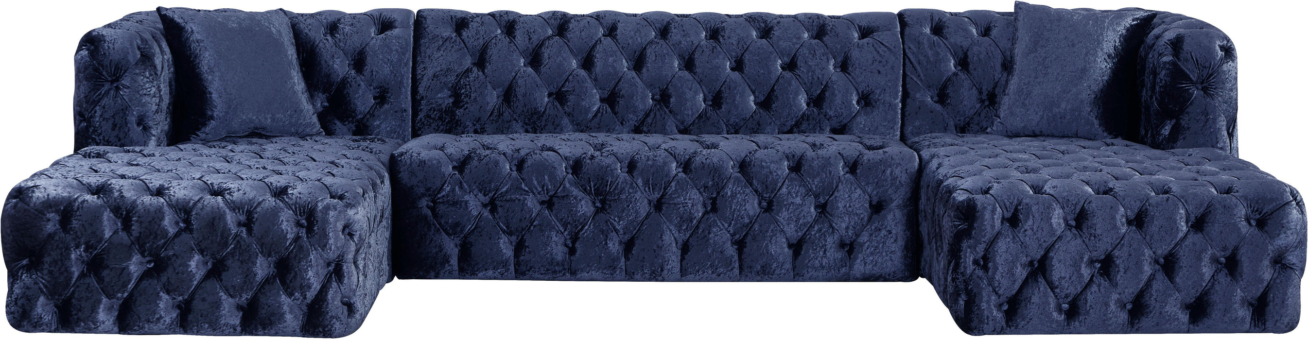 Coco Navy Velvet 3pc. Sectional (3 Boxes)