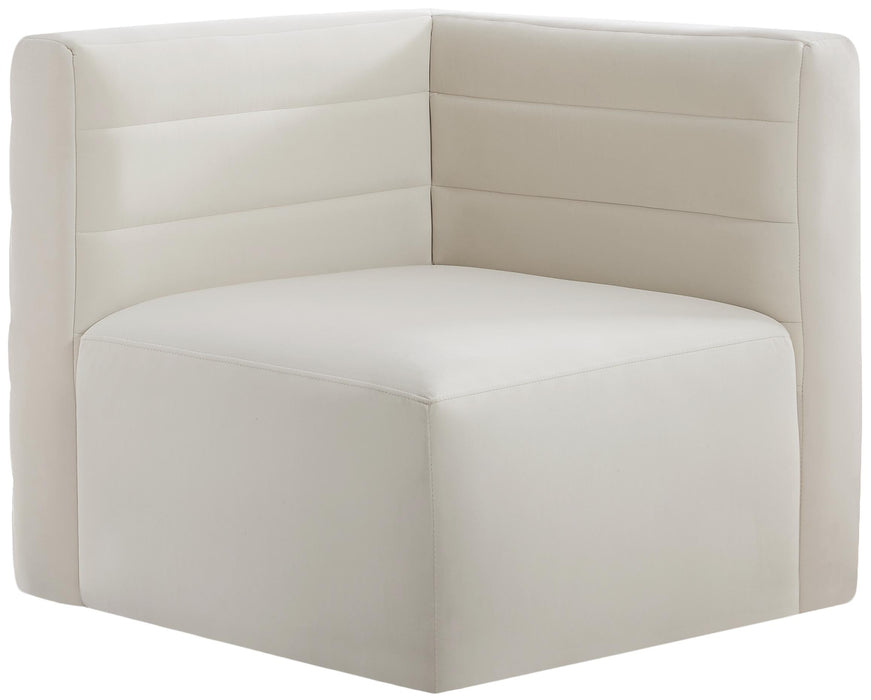 Quincy Cream Velvet Modular Corner Chair