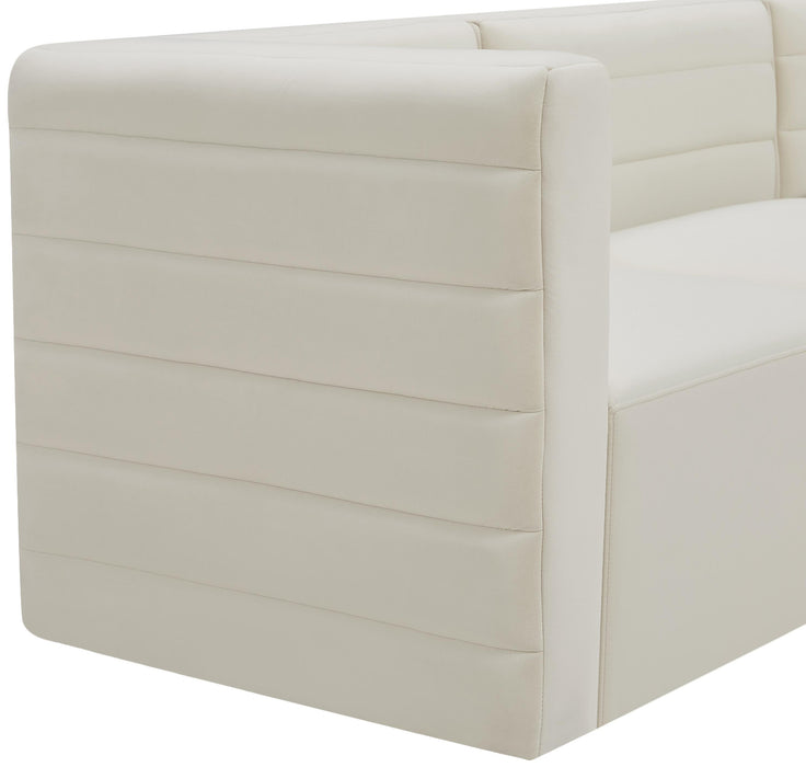Quincy Cream Velvet Modular Corner Chair