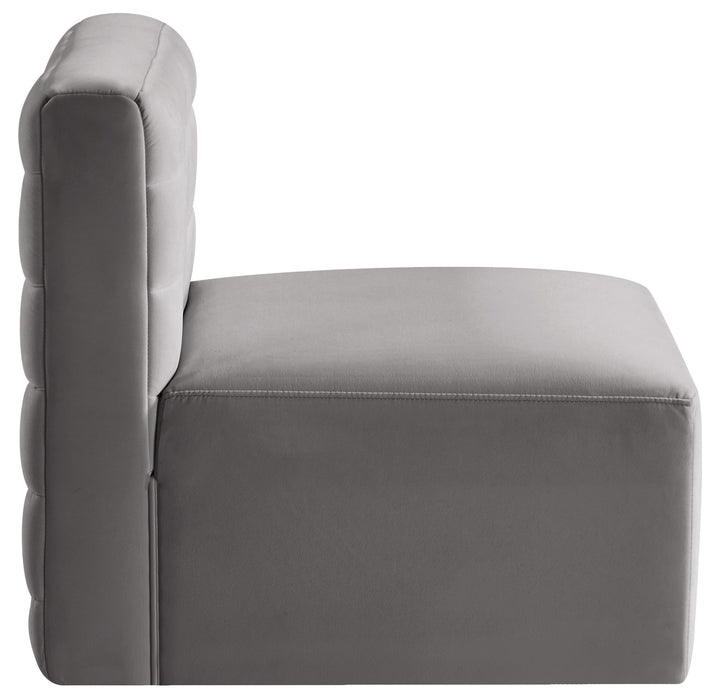 Quincy Grey Velvet Modular Armless Chair