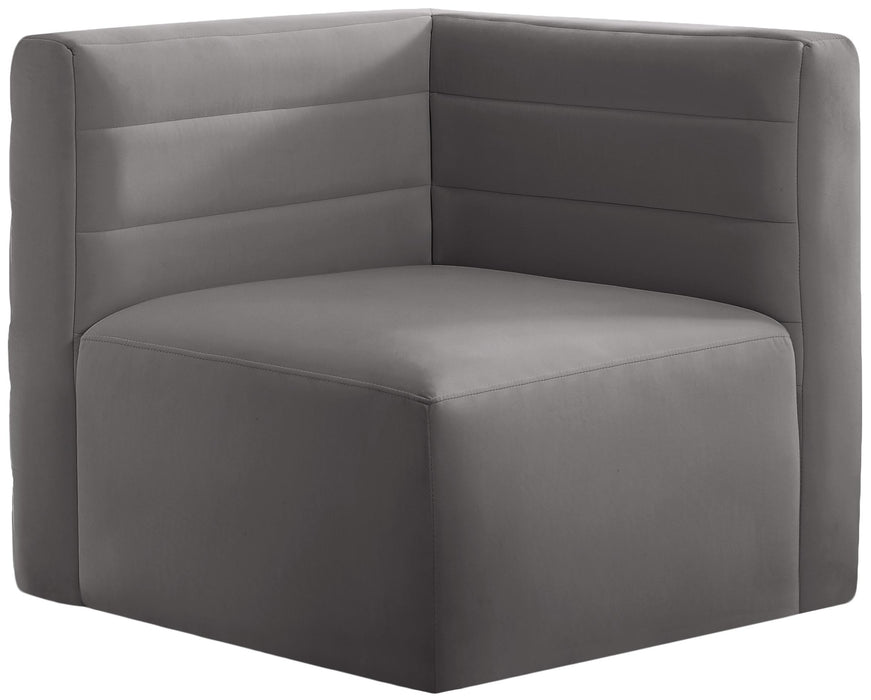 Quincy Grey Velvet Modular Corner Chair