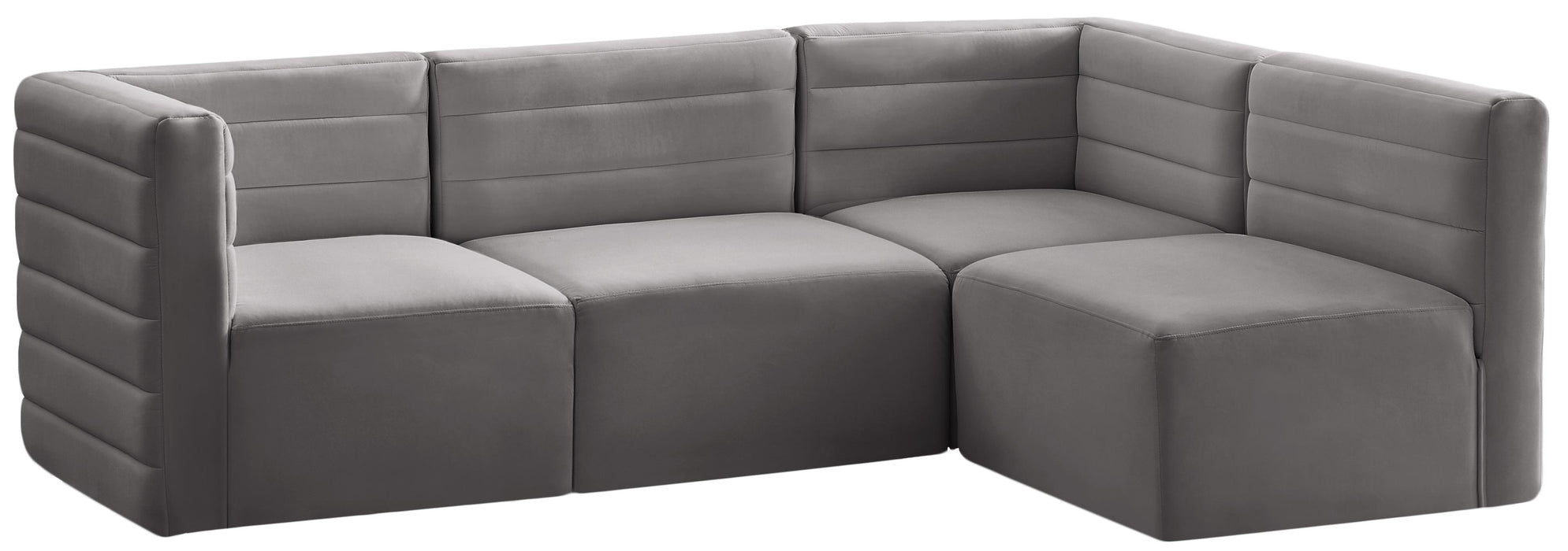 Quincy Grey Velvet Modular Sectional
