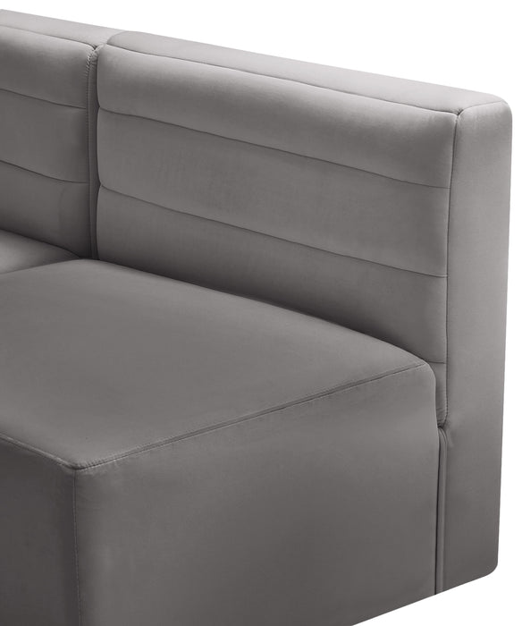 Quincy Grey Velvet Modular Corner Chair