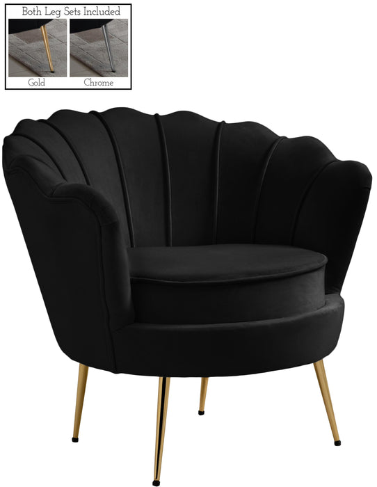Gardenia Black Velvet Chair