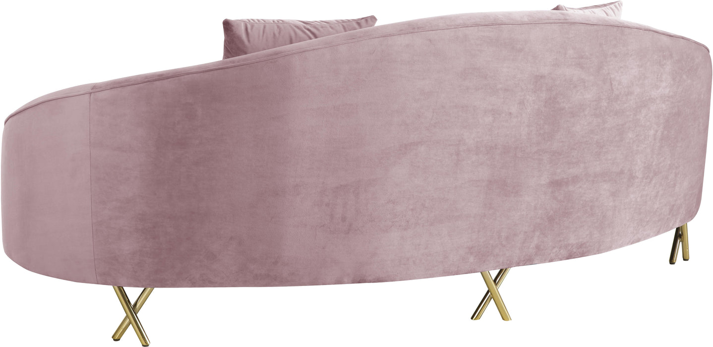 Serpentine Pink Velvet Sofa