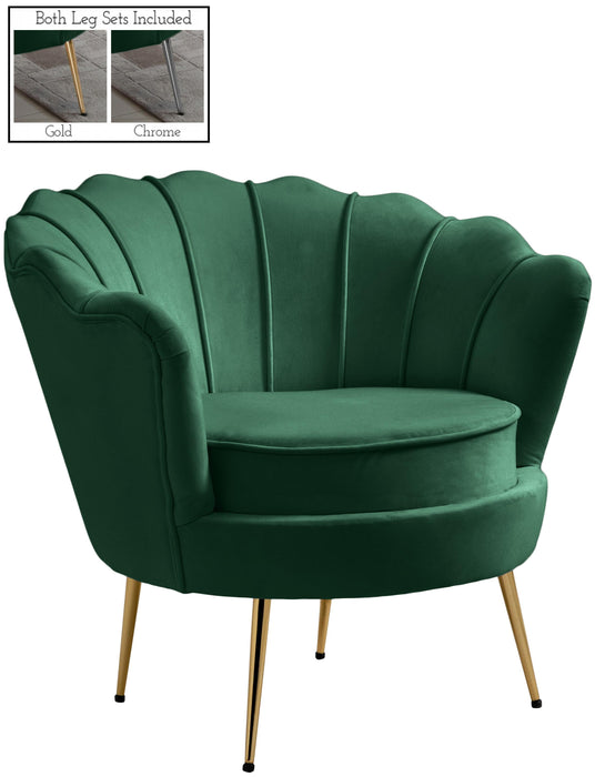Gardenia Green Velvet Chair