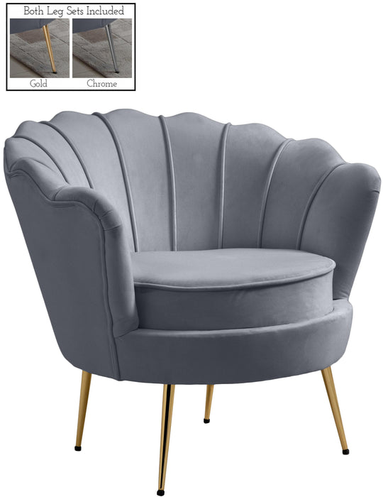 Gardenia Grey Velvet Chair