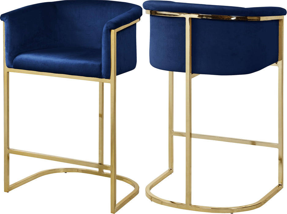 Donatella Navy Velvet Stool