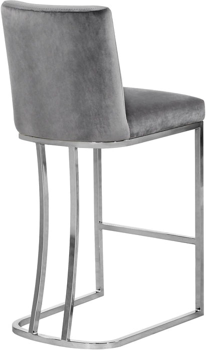 Heidi Grey Velvet Stool