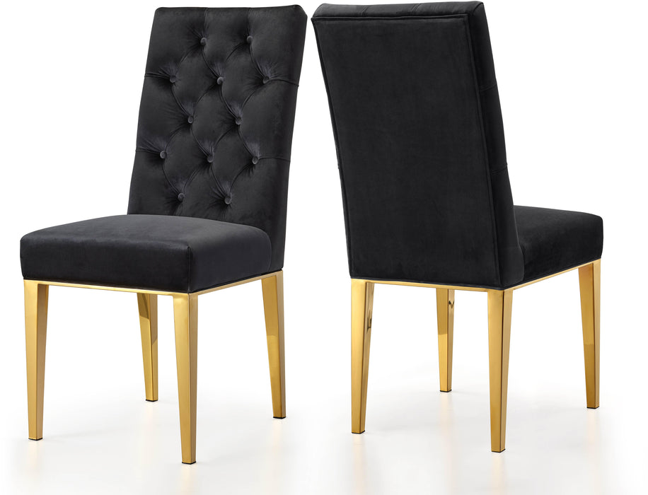 Capri Black Velvet Dining Chair