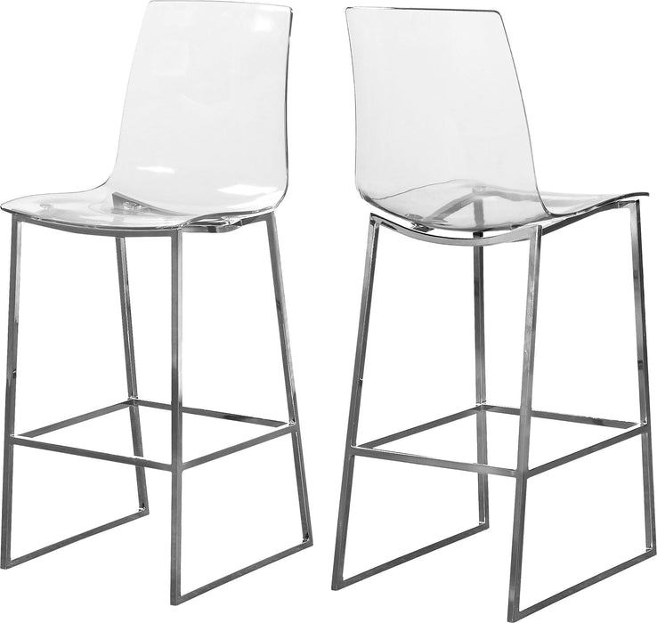 Lumen Chrome Metal/Lucite Polycarbonate Stool