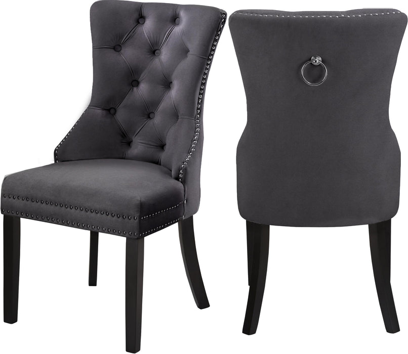 Nikki Grey Velvet Dining Chair