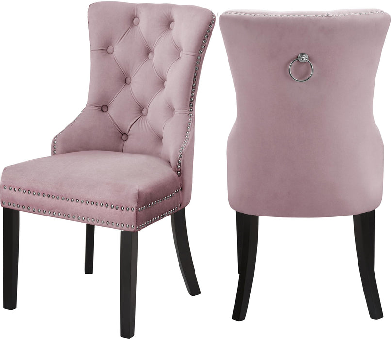 Nikki Pink Velvet Dining Chair