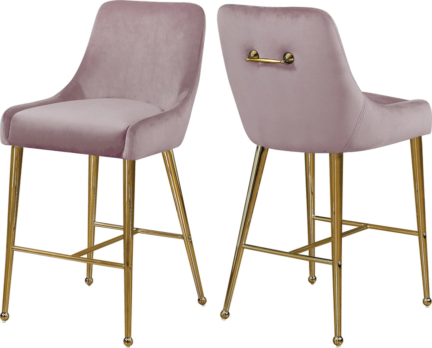 Owen Pink Velvet Stool