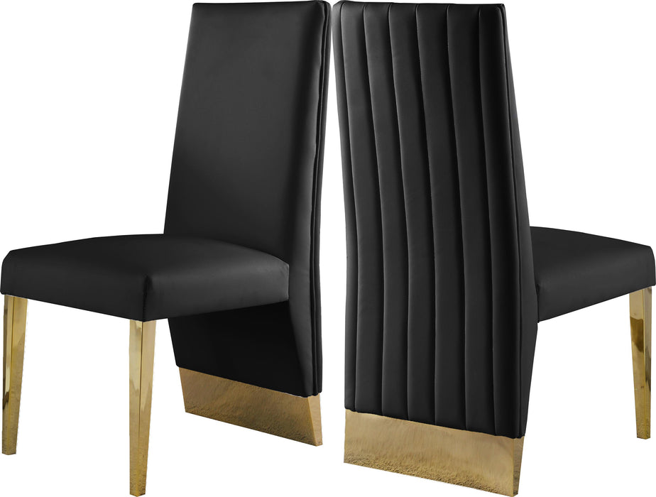 Porsha Black Faux Leather Dining Chair