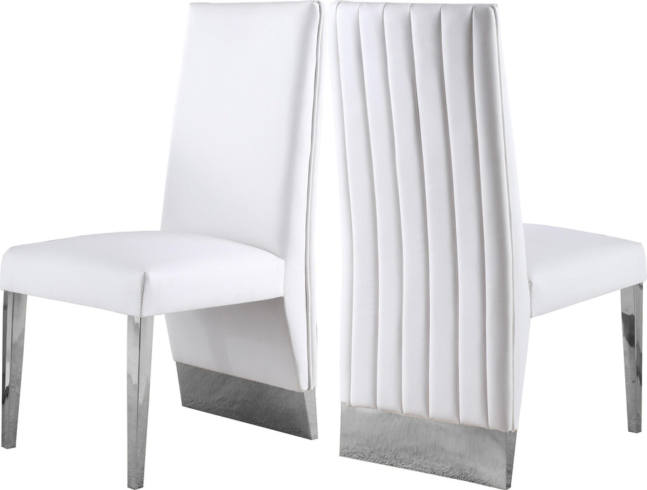 Porsha White Faux Leather Dining Chair