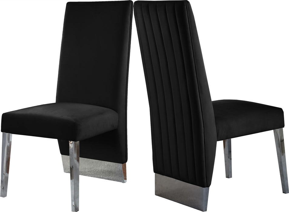 Porsha Black Velvet Dining Chair