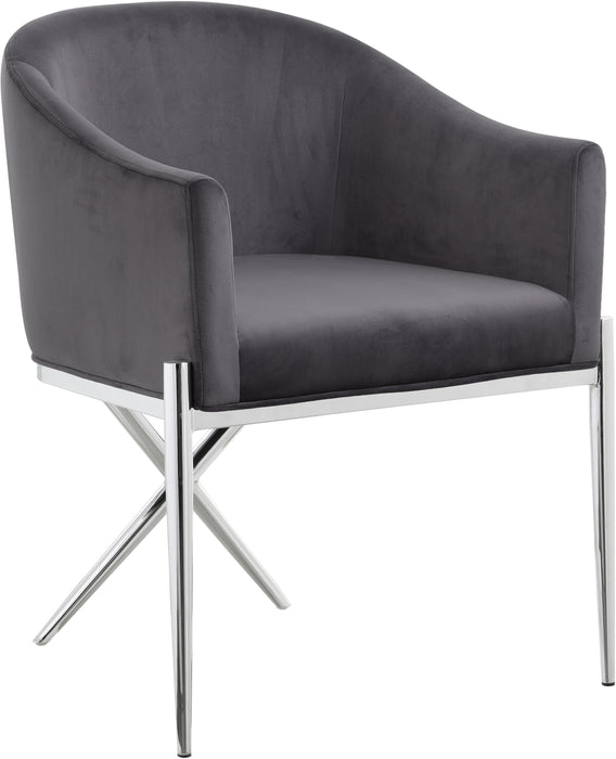 Xavier Grey Velvet Dining Chair