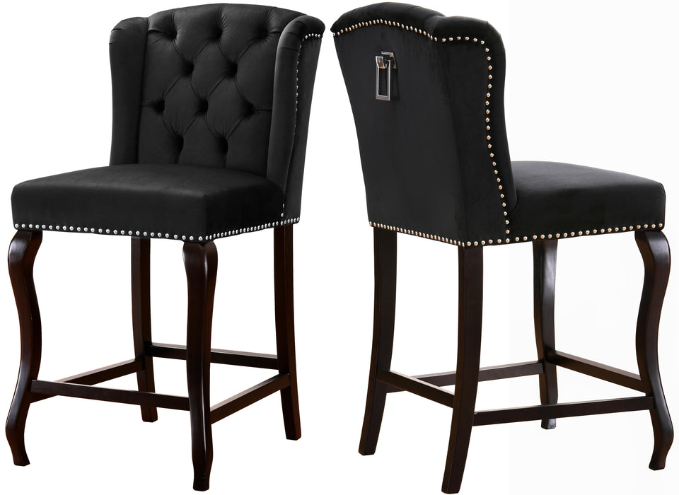 Suri Black Velvet Stool