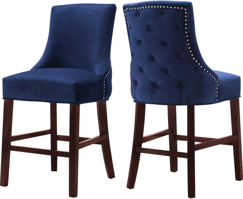 Hannah Navy Velvet Stool